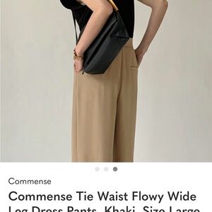 Commense Khaki Wide Leg Pants